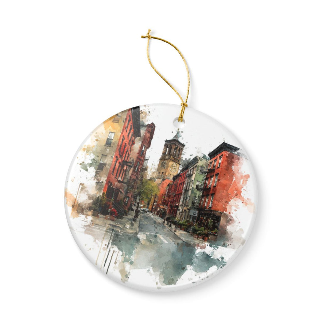 West Village Manhattan NY Ornament: Unique West Village Manhattan Souvenir, West Village Manhattan New York Xmas Decor