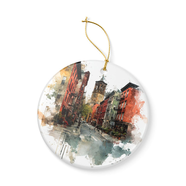 West Village Manhattan NY Ornament: Unique West Village Manhattan Souvenir, West Village Manhattan New York Xmas Decor