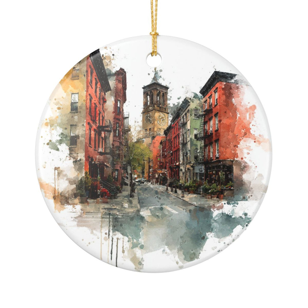 West Village Manhattan NY Ornament: Unique West Village Manhattan Souvenir, West Village Manhattan New York Xmas Decor