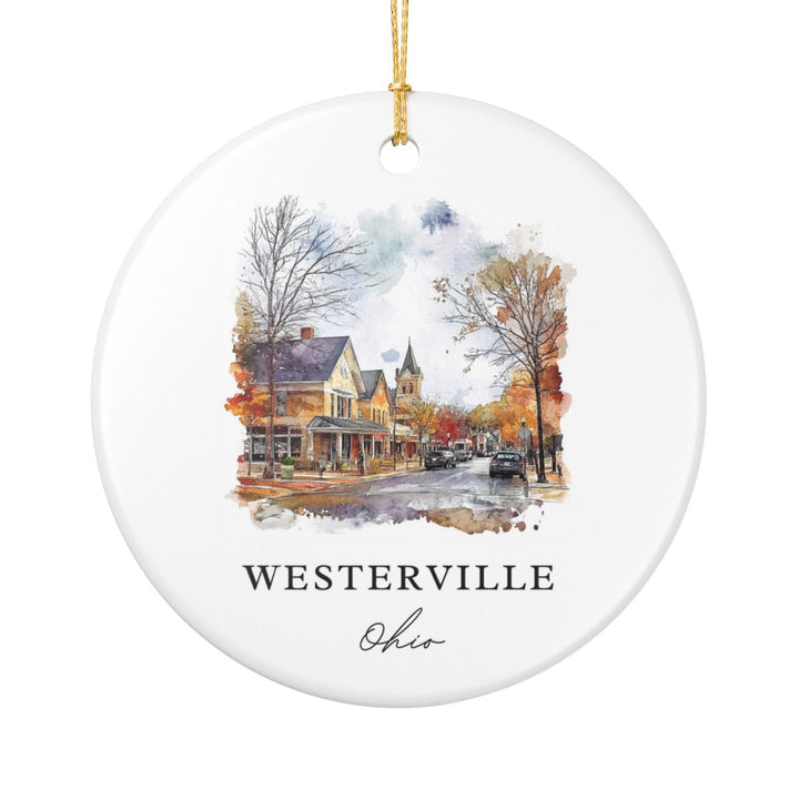 Westerville OH USA Ornament: Unique Westerville Souvenir, Westerville Ohio Xmas Decor, and Authentic Westerville Gift