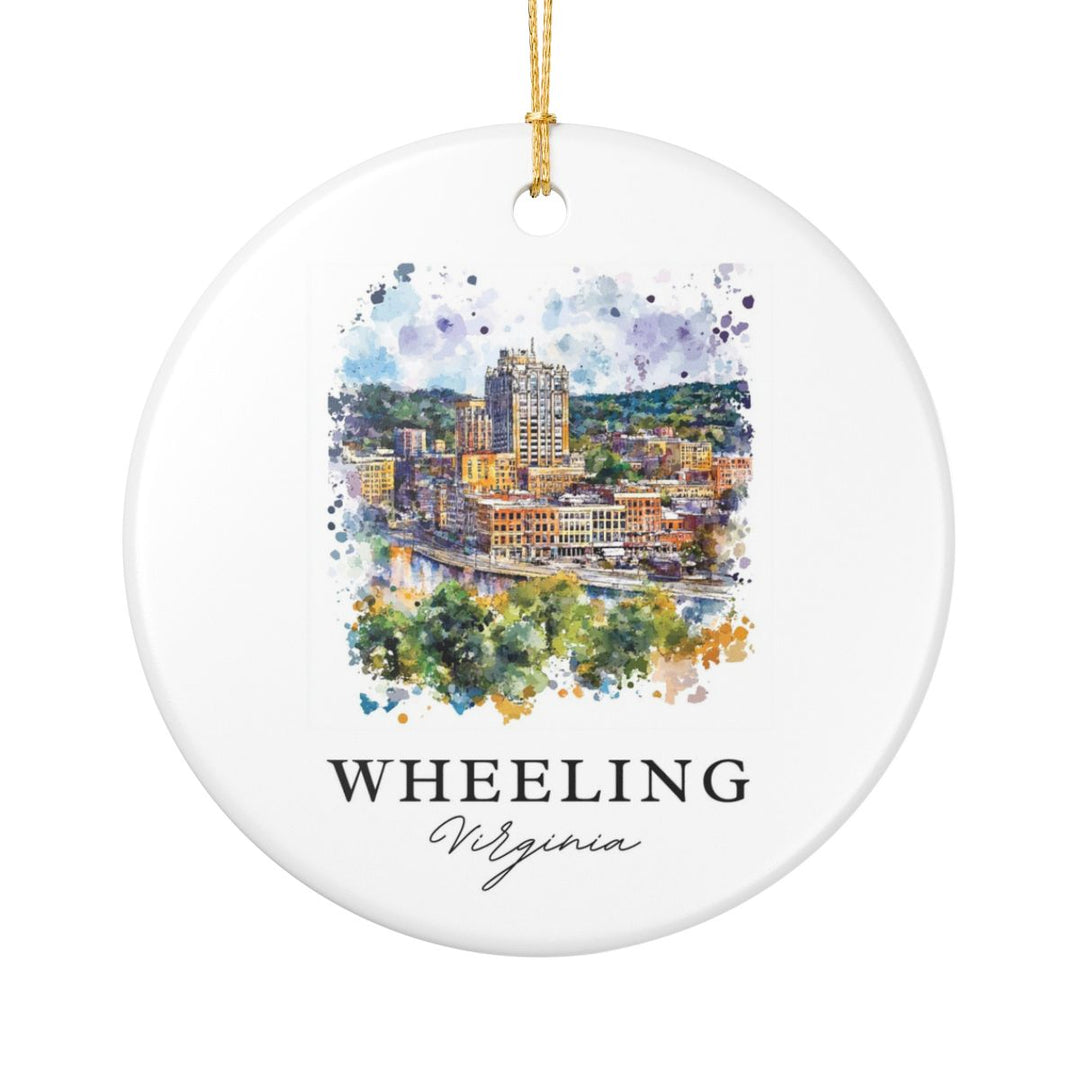 Wheeling West Virginia USA Ornament: Unique Wheeling Souvenir, Wheeling West Virginia Xmas Decor, and Authentic Wheeling Gift
