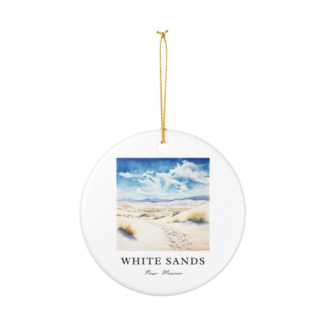 White Sands New Mexico USA Ornament: Unique White Sands Souvenir, White Sands New Mexico Xmas Decor, and Authentic White Sands Gift