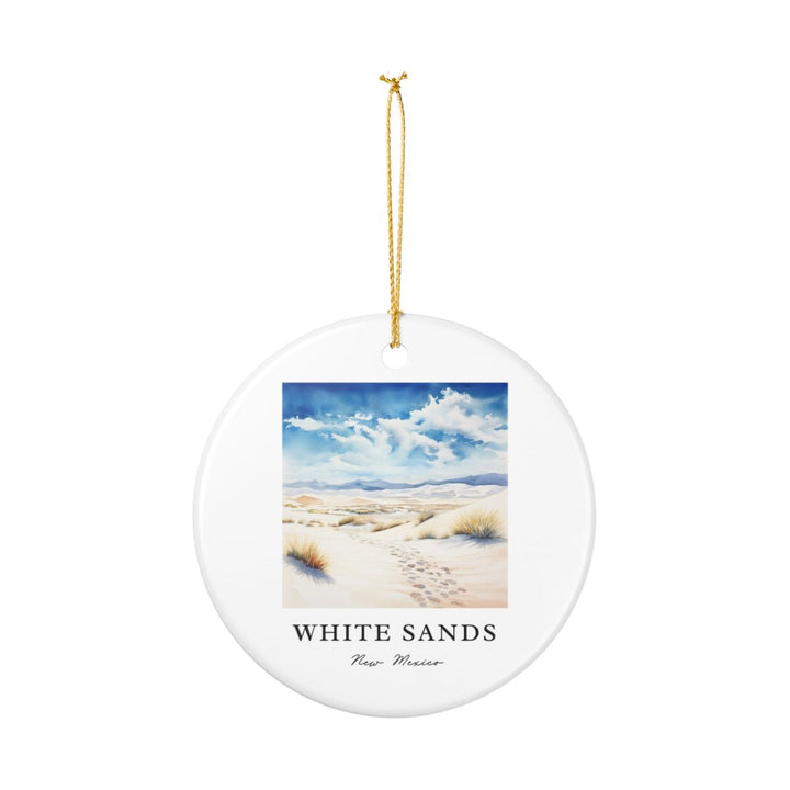 White Sands New Mexico USA Ornament: Unique White Sands Souvenir, White Sands New Mexico Xmas Decor, and Authentic White Sands Gift