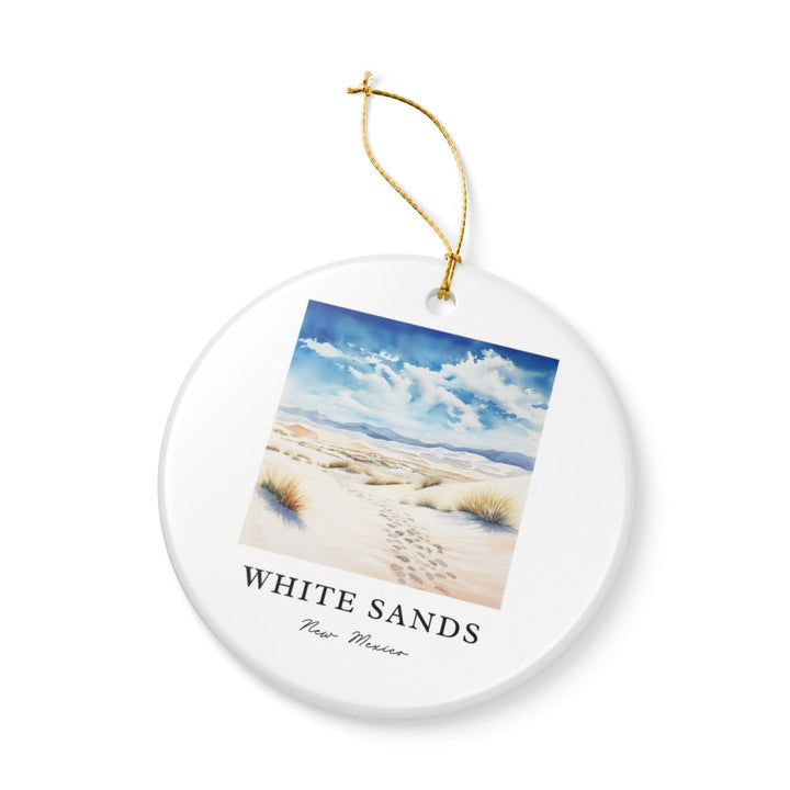 White Sands New Mexico USA Ornament: Unique White Sands Souvenir, White Sands New Mexico Xmas Decor, and Authentic White Sands Gift