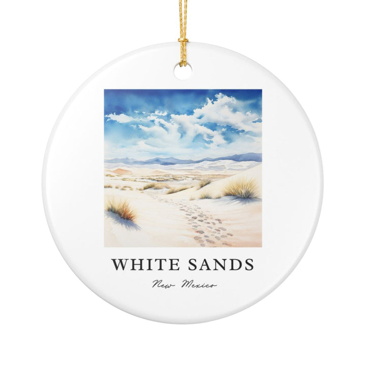 White Sands New Mexico USA Ornament: Unique White Sands Souvenir, White Sands New Mexico Xmas Decor, and Authentic White Sands Gift