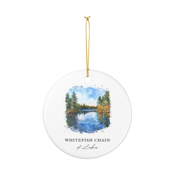 Whitefish Chain of Lakes Ornament: Unique Whitefish Chain of Lakes Souvenir, Whitefish Chain of Lakes Xmas Decor, and Authentic Whitefish Chain of Lakes Gift