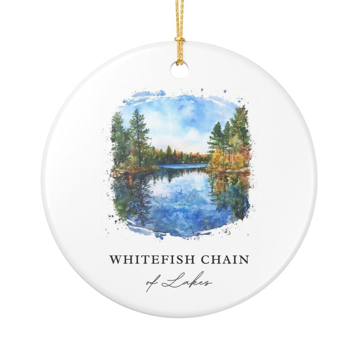 Whitefish Chain of Lakes Ornament: Unique Whitefish Chain of Lakes Souvenir, Whitefish Chain of Lakes Xmas Decor, and Authentic Whitefish Chain of Lakes Gift