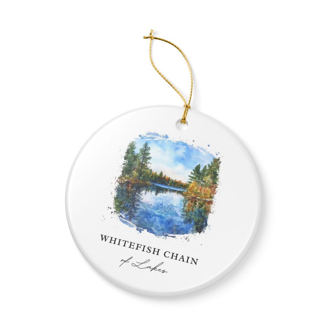 Whitefish Chain of Lakes Ornament: Unique Whitefish Chain of Lakes Souvenir, Whitefish Chain of Lakes Xmas Decor, and Authentic Whitefish Chain of Lakes Gift