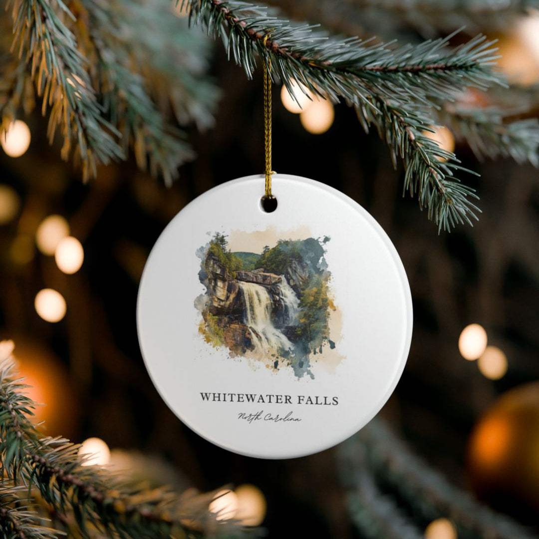 Whitewater Falls North Carolina USA Ornament: Unique Whitewater Falls Souvenir, Whitewater Falls Xmas Decor, and Authentic Whitewater Falls Gift