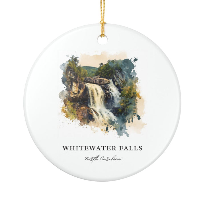 Whitewater Falls North Carolina USA Ornament: Unique Whitewater Falls Souvenir, Whitewater Falls Xmas Decor, and Authentic Whitewater Falls Gift