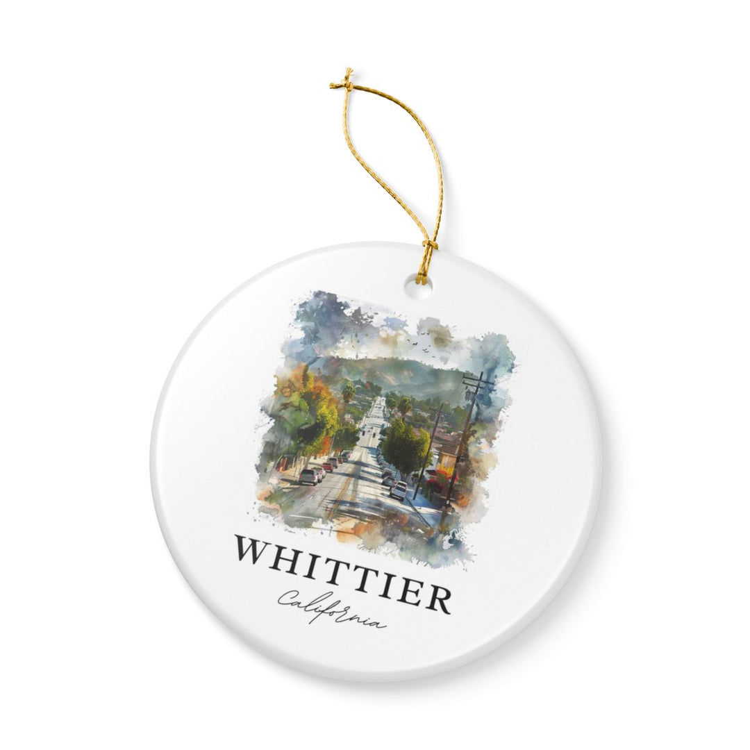 Whittier California USA Ornament: Unique Whittier Souvenir, Whittier California Xmas Decor, and Authentic Whittier Gift