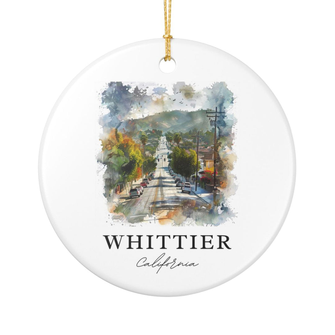 Whittier California USA Ornament: Unique Whittier Souvenir, Whittier California Xmas Decor, and Authentic Whittier Gift
