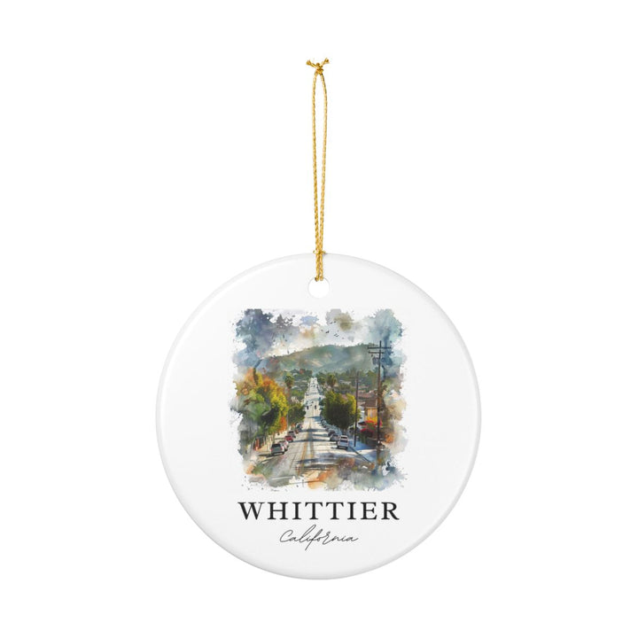 Whittier California USA Ornament: Unique Whittier Souvenir, Whittier California Xmas Decor, and Authentic Whittier Gift