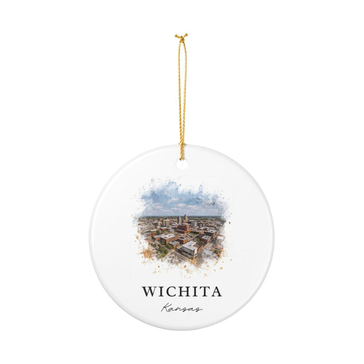 Wichita KS Ornament: Unique Wichita Souvenir, Wichita Kansas Xmas Decor, and Authentic Wichita Gift