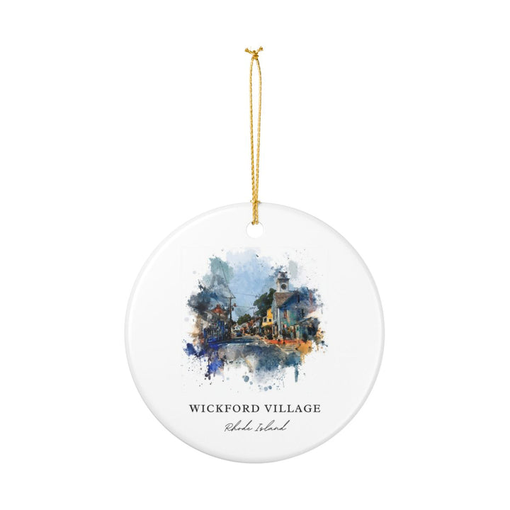 Wickford Village Rhode Island Ornament: Unique Wickford Village Souvenir, Wickford Village Xmas Decor, and Authentic Wickford Village Gift