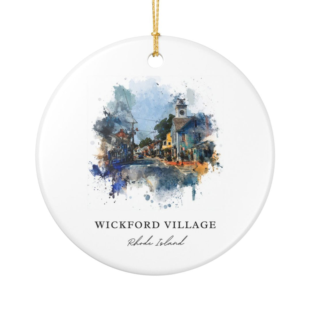 Wickford Village Rhode Island Ornament: Unique Wickford Village Souvenir, Wickford Village Xmas Decor, and Authentic Wickford Village Gift