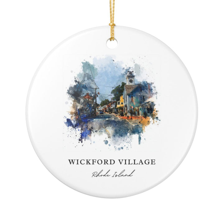 Wickford Village Rhode Island Ornament: Unique Wickford Village Souvenir, Wickford Village Xmas Decor, and Authentic Wickford Village Gift
