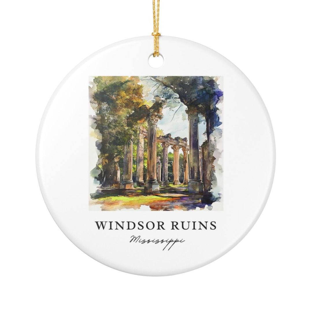 Windsor Ruins Mississippi USA Ornament: Unique Windsor Ruins Souvenir, Windsor Ruins Mississippi Xmas Decor, and Authentic Windsor Ruins Gift