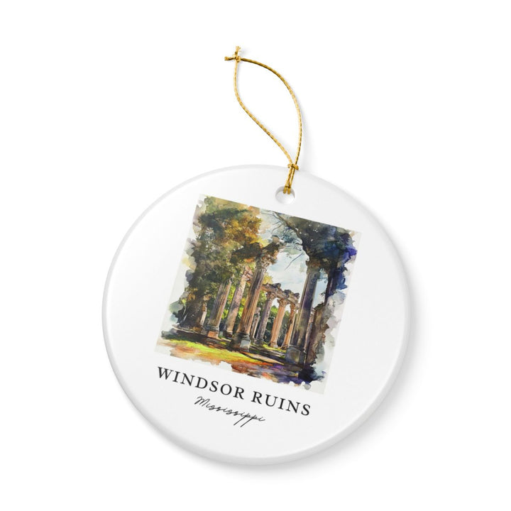 Windsor Ruins Mississippi USA Ornament: Unique Windsor Ruins Souvenir, Windsor Ruins Mississippi Xmas Decor, and Authentic Windsor Ruins Gift