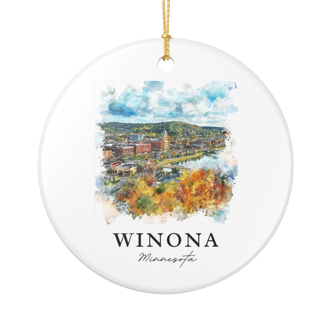 Winona Minnesota Ornament: Unique Winona Souvenir, Winona Minnesota Xmas Decor, and Authentic Winona Gift