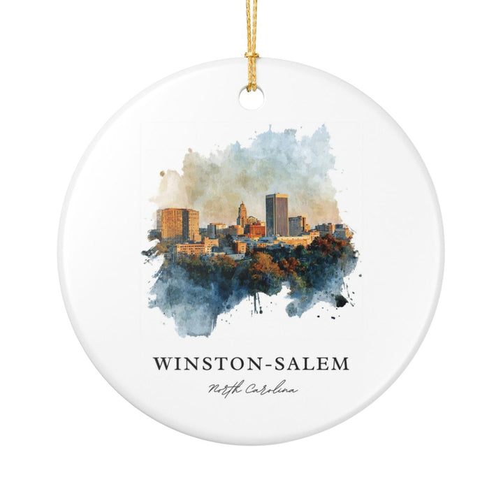 Winston Salem North Carolina Ornament: Unique Winston Salem Souvenir, Winston Salem North Carolina Xmas Decor, and Authentic Winston Salem Gift