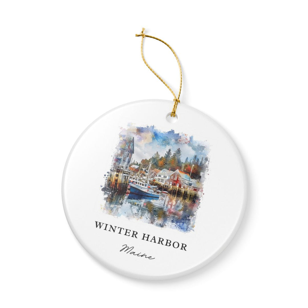 Winter Harbor ME Ornament: Unique Winter Harbor Souvenir, Winter Harbor Maine Xmas Decor, and Authentic Winter Harbor Gift