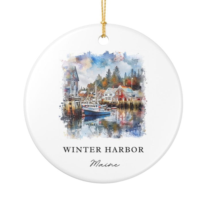 Winter Harbor ME Ornament: Unique Winter Harbor Souvenir, Winter Harbor Maine Xmas Decor, and Authentic Winter Harbor Gift