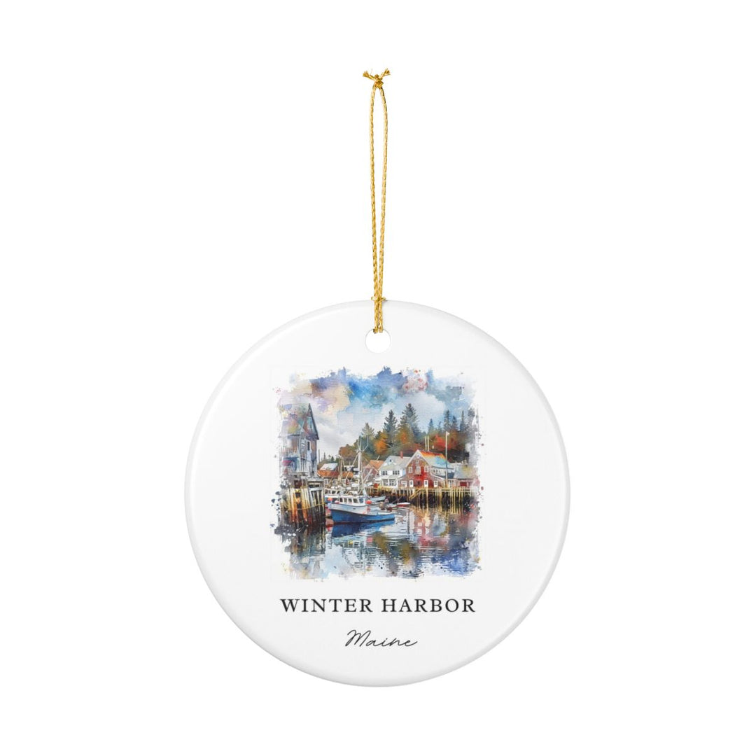 Winter Harbor ME Ornament: Unique Winter Harbor Souvenir, Winter Harbor Maine Xmas Decor, and Authentic Winter Harbor Gift