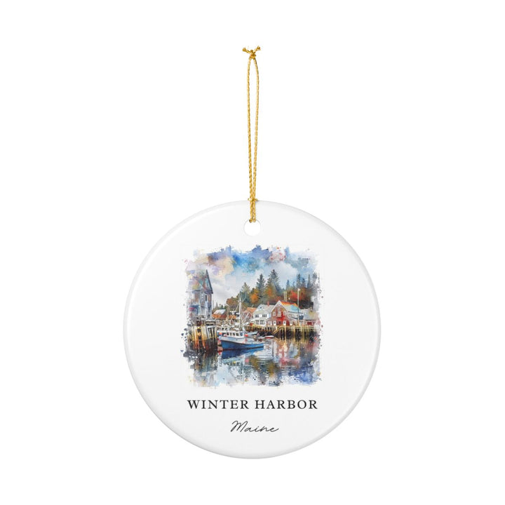 Winter Harbor ME Ornament: Unique Winter Harbor Souvenir, Winter Harbor Maine Xmas Decor, and Authentic Winter Harbor Gift