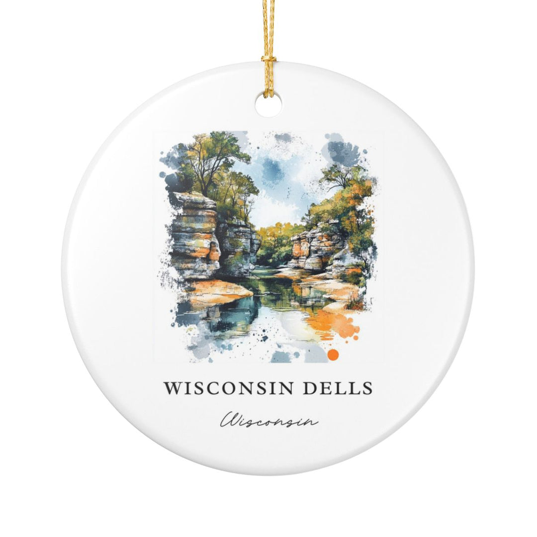 Wisconsin Dells Ornament: Unique Wisconsin Dells Souvenir, Wisconsin Dells Xmas Decor, and Authentic Wisconsin Dells Gift