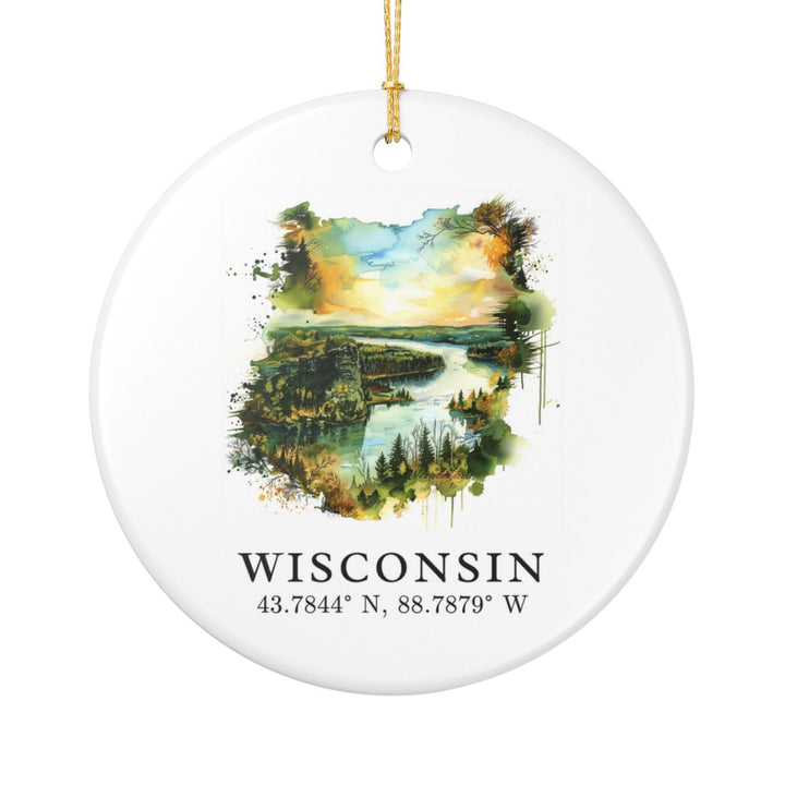 Wisconsin Ornament: Unique Wisconsin Souvenir, Wisconsin Xmas Decor, and Authentic Wisconsin Gift