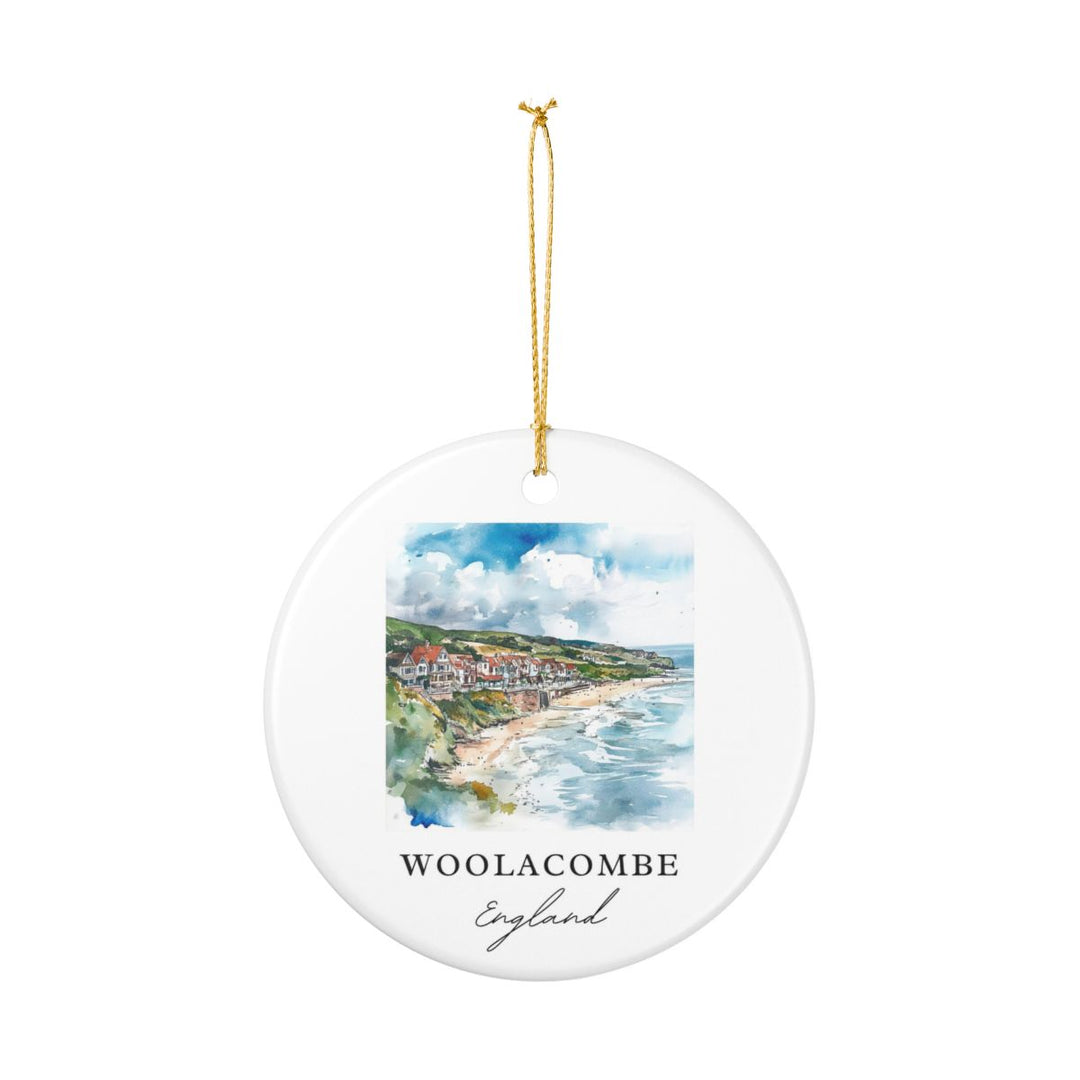 Woolacombe England Ornament: Unique Woolacombe Souvenir, Woolacombe England Xmas Decor, and Authentic Woolacombe Gift
