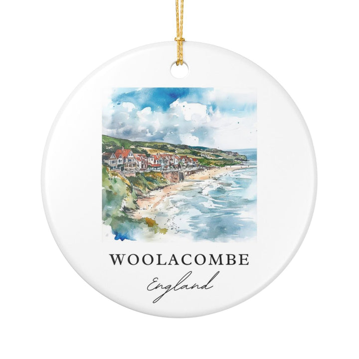 Woolacombe England Ornament: Unique Woolacombe Souvenir, Woolacombe England Xmas Decor, and Authentic Woolacombe Gift