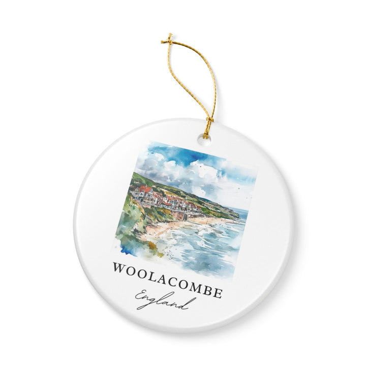 Woolacombe England Ornament: Unique Woolacombe Souvenir, Woolacombe England Xmas Decor, and Authentic Woolacombe Gift