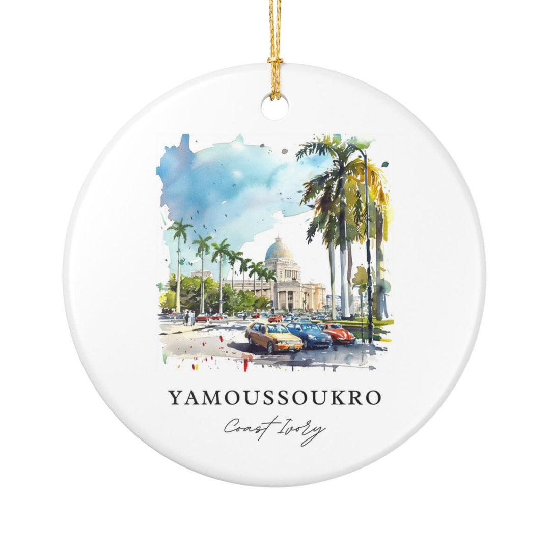 Yamoussoukro Ivory Coast Ornament: Unique Yamoussoukro Souvenir, Yamoussoukro Ivory Coast Xmas Decor, and Authentic Yamoussoukro Gift