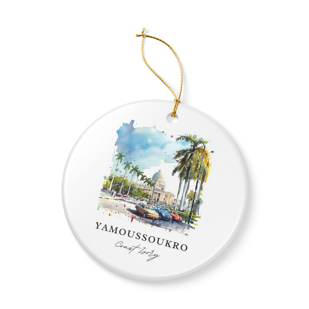 Yamoussoukro Ivory Coast Ornament: Unique Yamoussoukro Souvenir, Yamoussoukro Ivory Coast Xmas Decor, and Authentic Yamoussoukro Gift