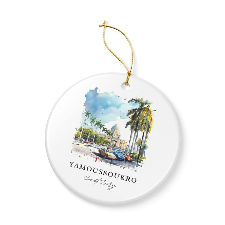 Yamoussoukro Ivory Coast Ornament: Unique Yamoussoukro Souvenir, Yamoussoukro Ivory Coast Xmas Decor, and Authentic Yamoussoukro Gift