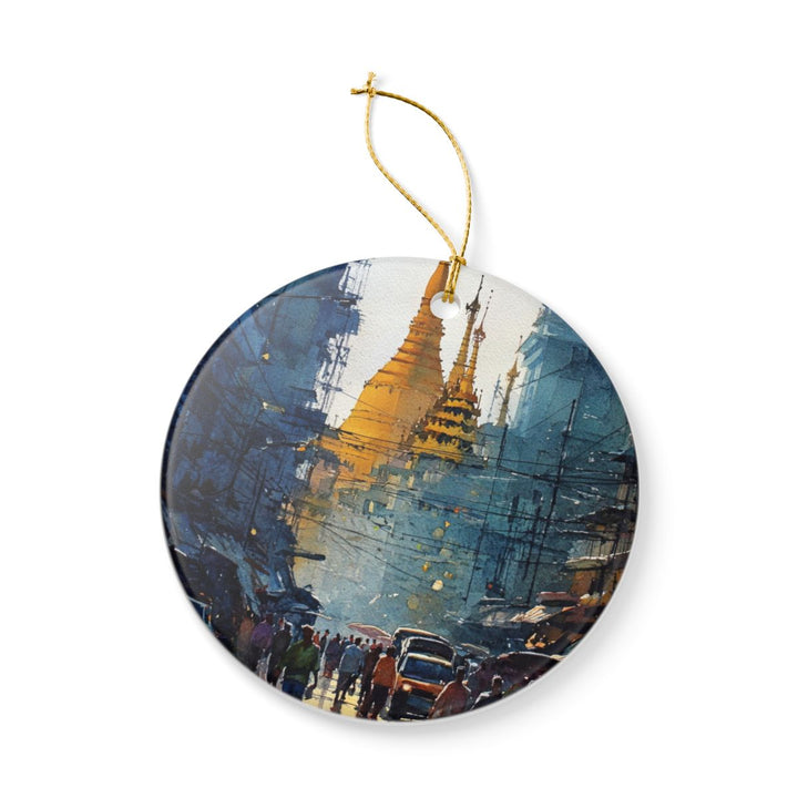 Yangon Myanmar Ornament: Unique Yangon Myanmar Souvenir, Yangon Myanmar Xmas Decor, and Authentic Yangon Myanmar Gift
