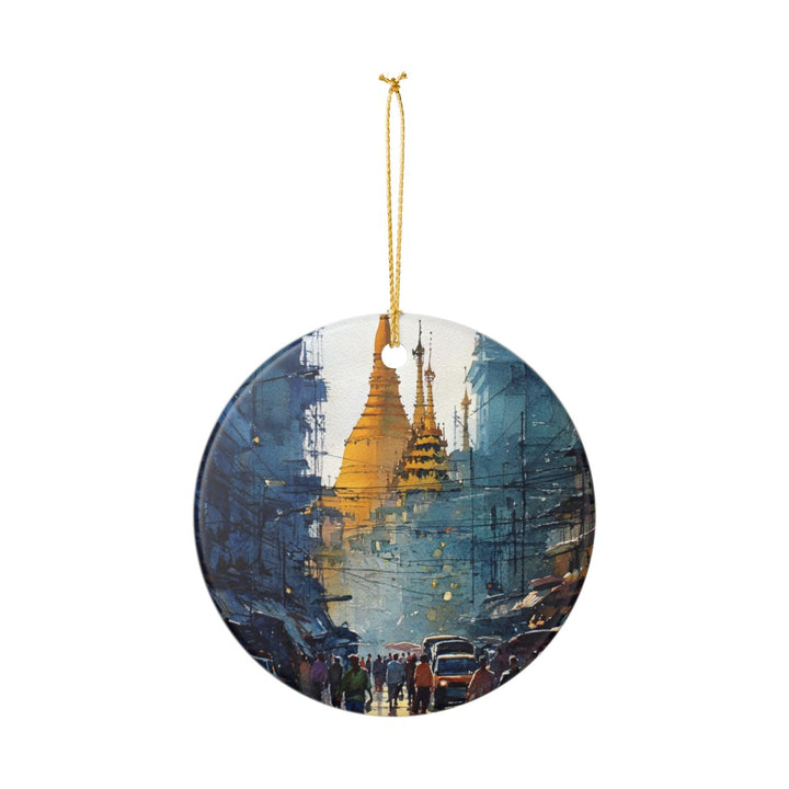 Yangon Myanmar Ornament: Unique Yangon Myanmar Souvenir, Yangon Myanmar Xmas Decor, and Authentic Yangon Myanmar Gift