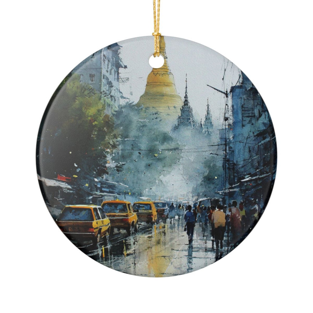 Yangon Myanmar Ornament: Unique Yangon Myanmar Souvenir, Yangon Myanmar Xmas Decor, and Authentic Yangon Myanmar Gift