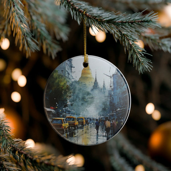Yangon Myanmar Ornament: Unique Yangon Myanmar Souvenir, Yangon Myanmar Xmas Decor, and Authentic Yangon Myanmar Gift