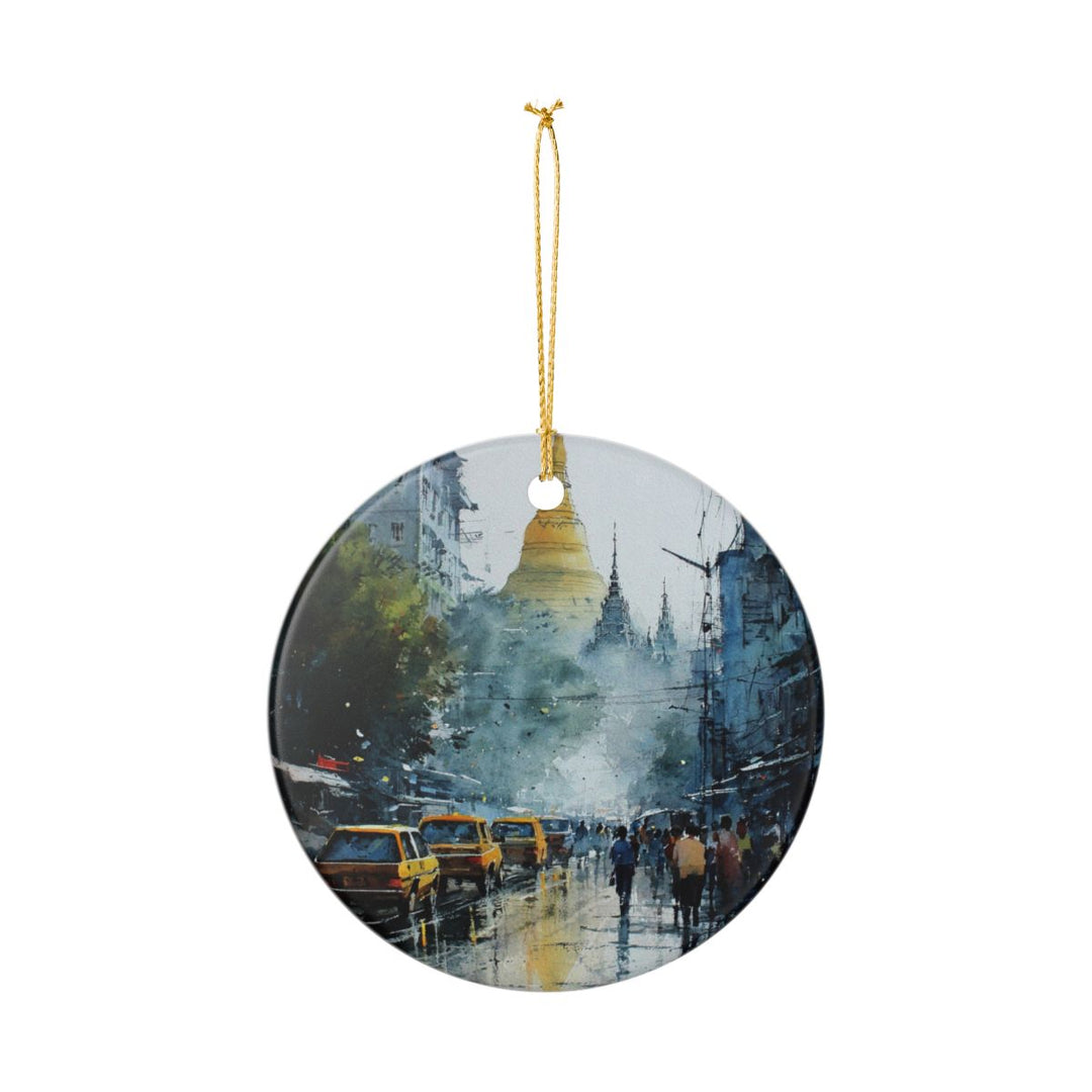 Yangon Myanmar Ornament: Unique Yangon Myanmar Souvenir, Yangon Myanmar Xmas Decor, and Authentic Yangon Myanmar Gift