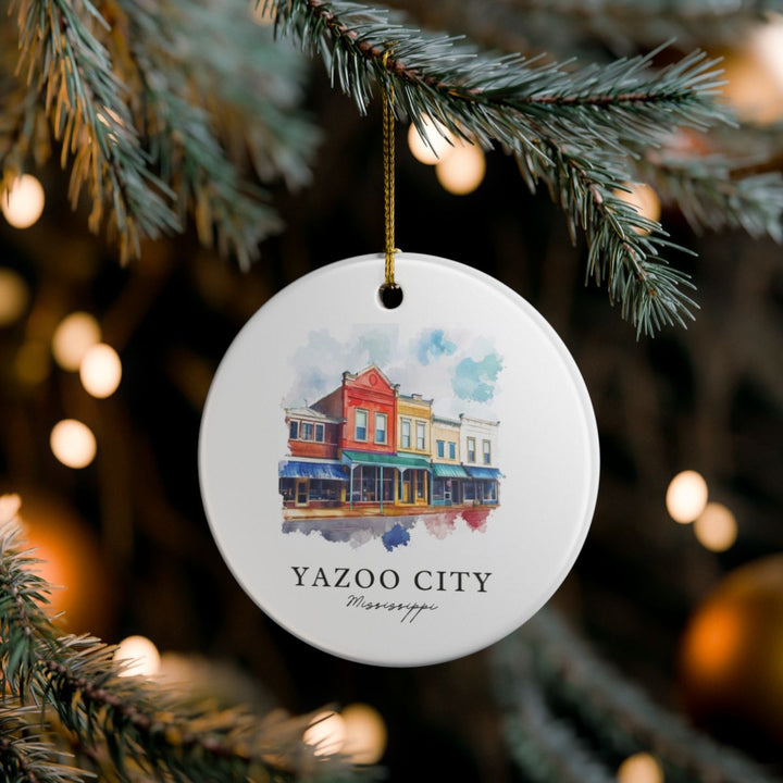 Yazoo City Mississippi USA Ornament: Unique Yazoo City Souvenir, Yazoo City Mississippi Xmas Decor, and Authentic Yazoo City Gift