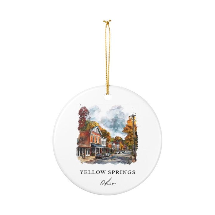 Yellow Springs Ohio USA Ornament: Unique Yellow Springs Souvenir, Yellow Springs Ohio Xmas Decor, and Authentic Yellow Springs Gift
