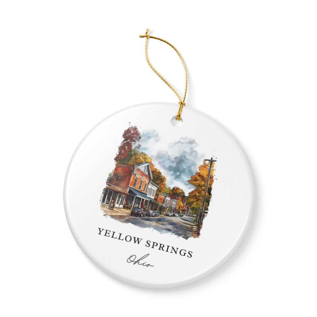 Yellow Springs Ohio USA Ornament: Unique Yellow Springs Souvenir, Yellow Springs Ohio Xmas Decor, and Authentic Yellow Springs Gift