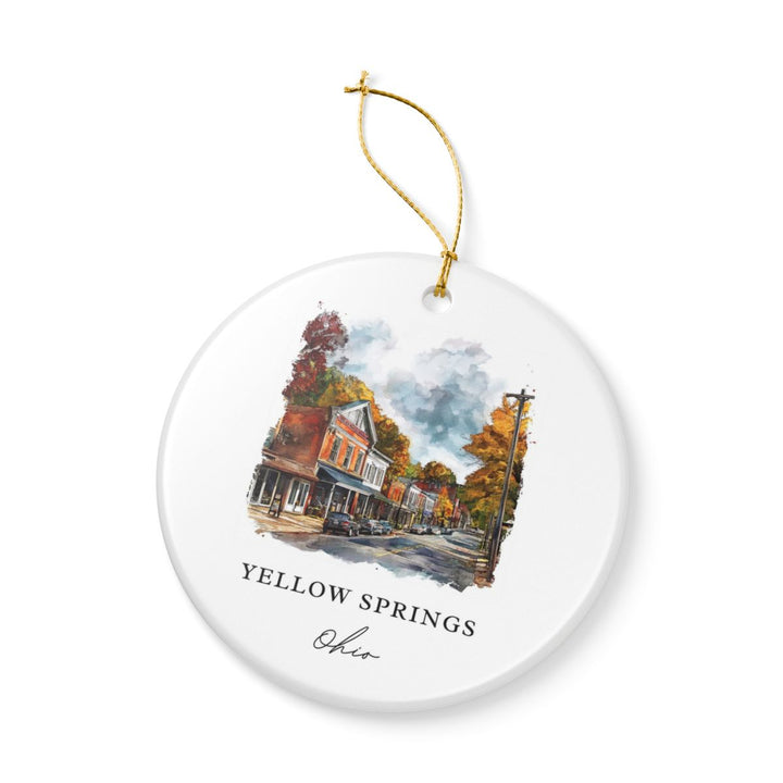 Yellow Springs Ohio USA Ornament: Unique Yellow Springs Souvenir, Yellow Springs Ohio Xmas Decor, and Authentic Yellow Springs Gift