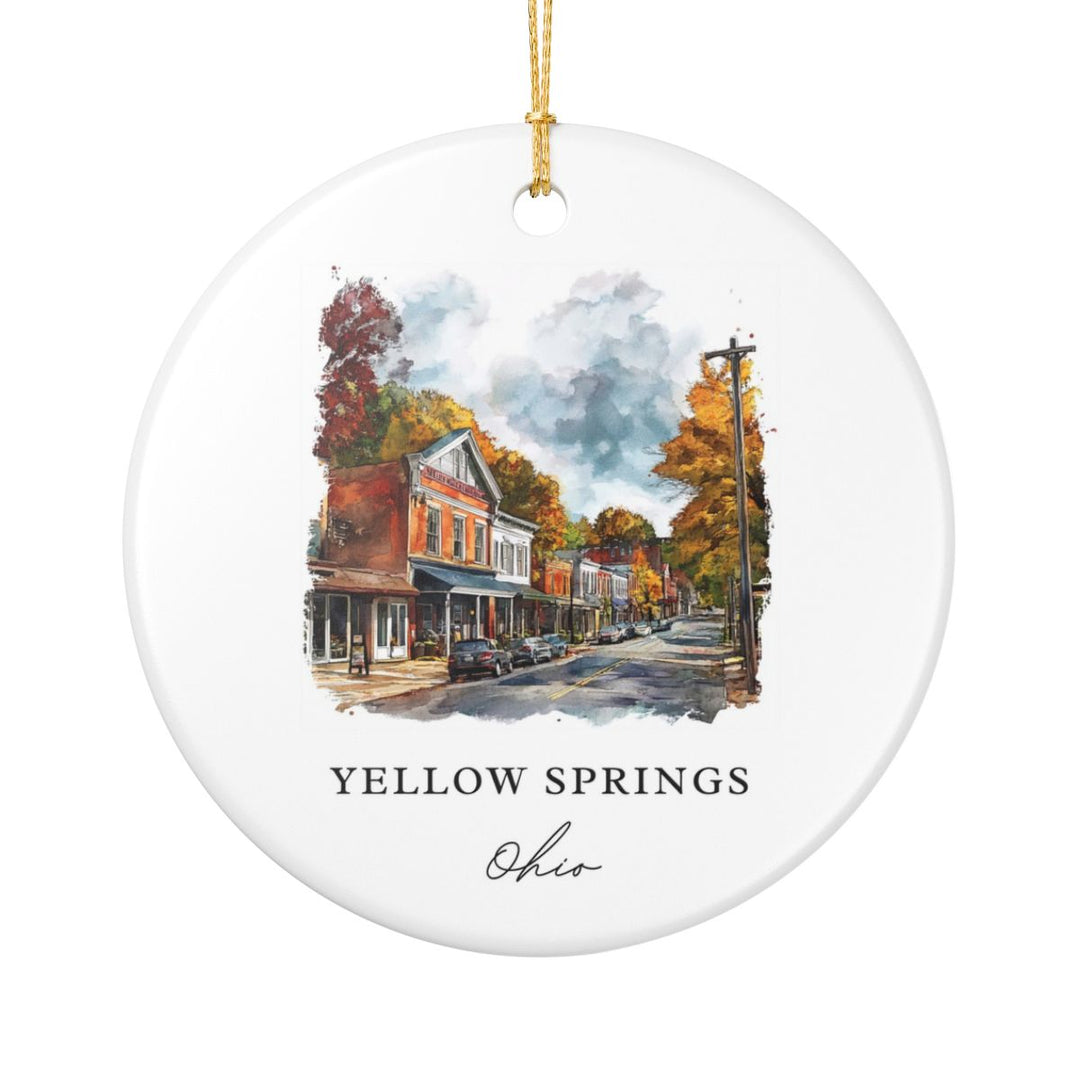 Yellow Springs Ohio USA Ornament: Unique Yellow Springs Souvenir, Yellow Springs Ohio Xmas Decor, and Authentic Yellow Springs Gift