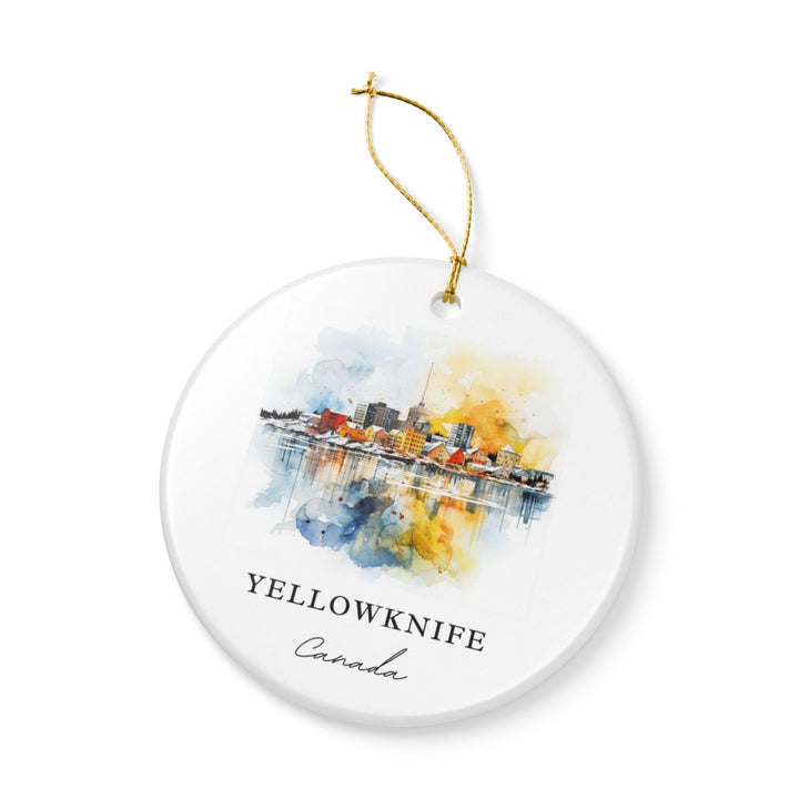 Yellowknife Canada Ornament: Unique Yellowknife Souvenir, Yellowknife Canada Xmas Decor, and Authentic Yellowknife Gift