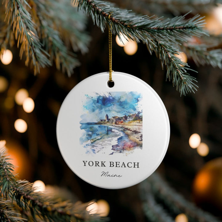 York Beach Maine Ornament: Unique York Beach Souvenir, York Beach Maine Xmas Decor, and Authentic York Beach Gift