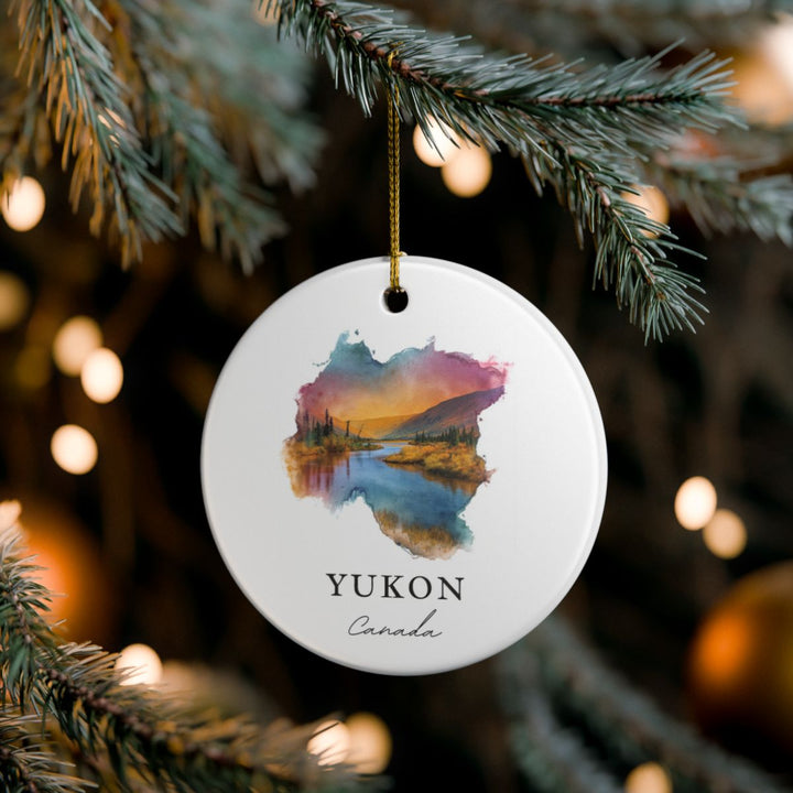 Yukon Canada Ornament: Unique Yukon Souvenir, Yukon Canada Xmas Decor, and Authentic Yukon Gift